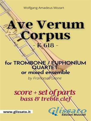 cover image of Ave Verum Corpus--Trombone/Euphonium Quartet (score & parts)